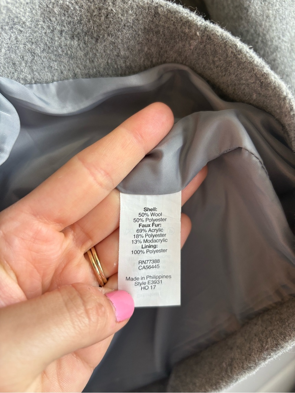 J.Crew Vail Wool Blend Parka Faux Fur Hood Gray Size 2 - Picture 9 of 9